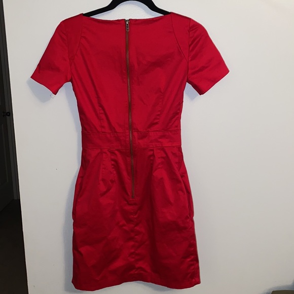 French Connection Red Dress with POCKETS - Picture 3 of 5